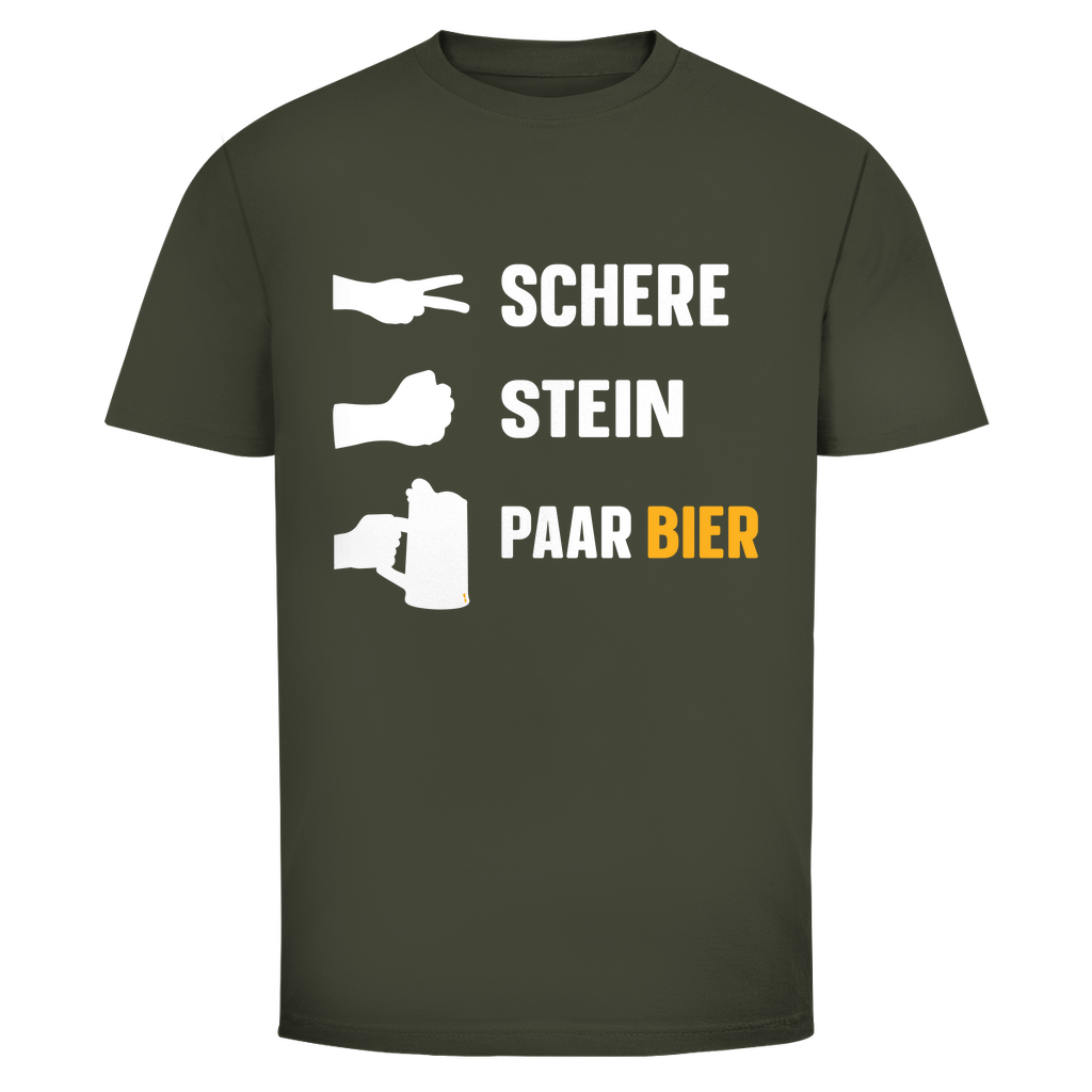 T-Shirt Männer– Schere. Stein. Paar Bier. Shirt
