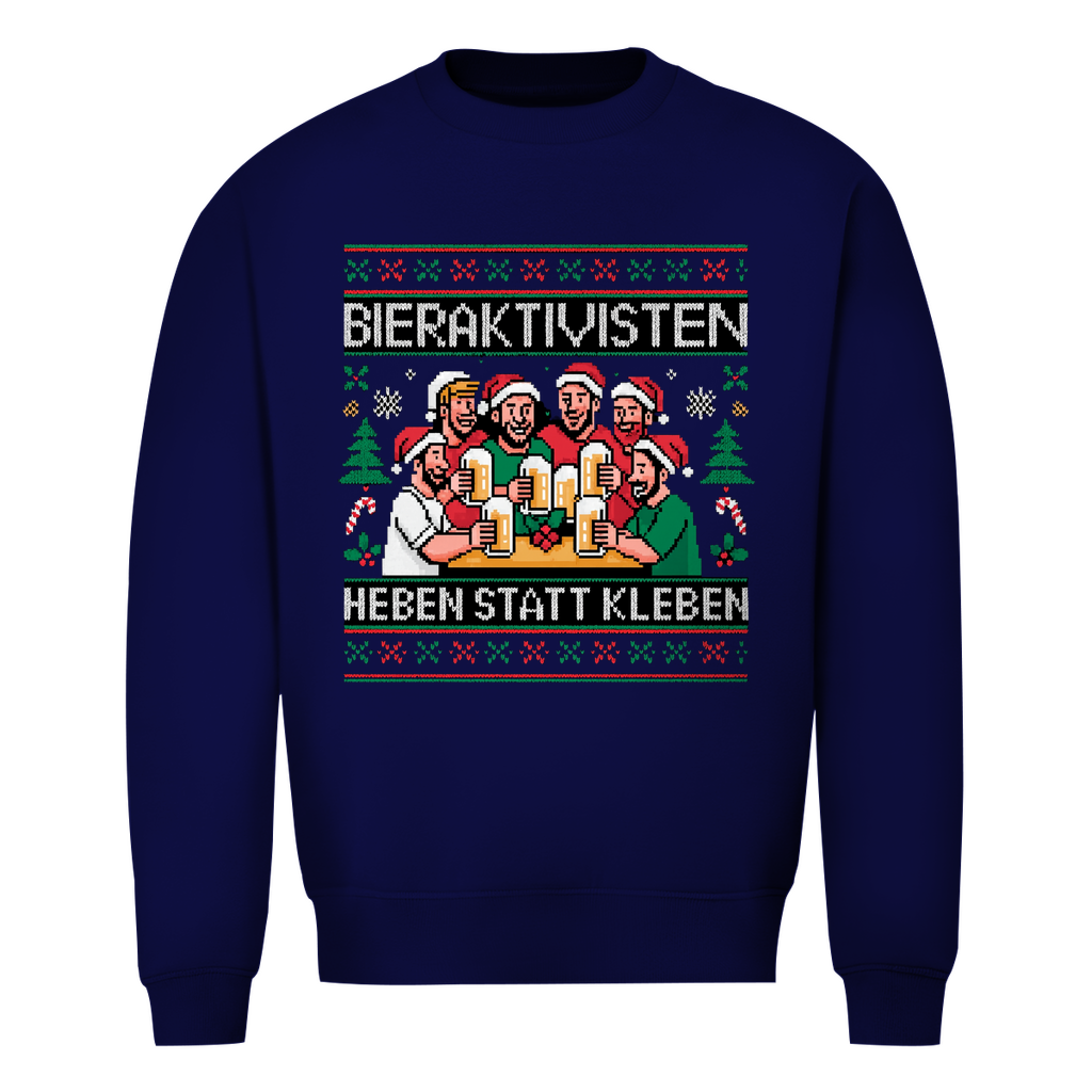 Bieraktivisten heben statt kleben Xmas Edition Ugly Christmas Sweater in Navy