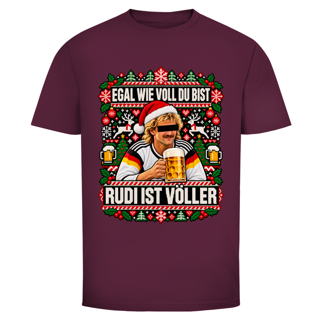 Ugly Völler Weihnachtsshirt in Bordeaux