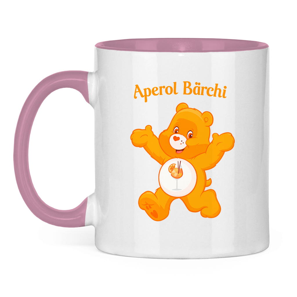 Aperol Bärchi | Zweifarbige Tasse — Rosa/Weiß