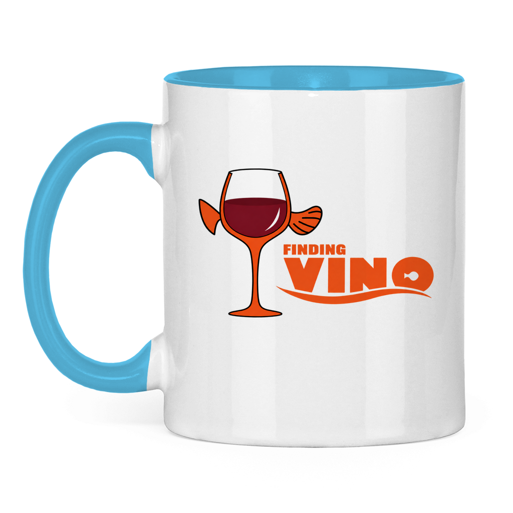 Finding Vino | Zweifarbige Tasse — (Hell)Blau/Weiß