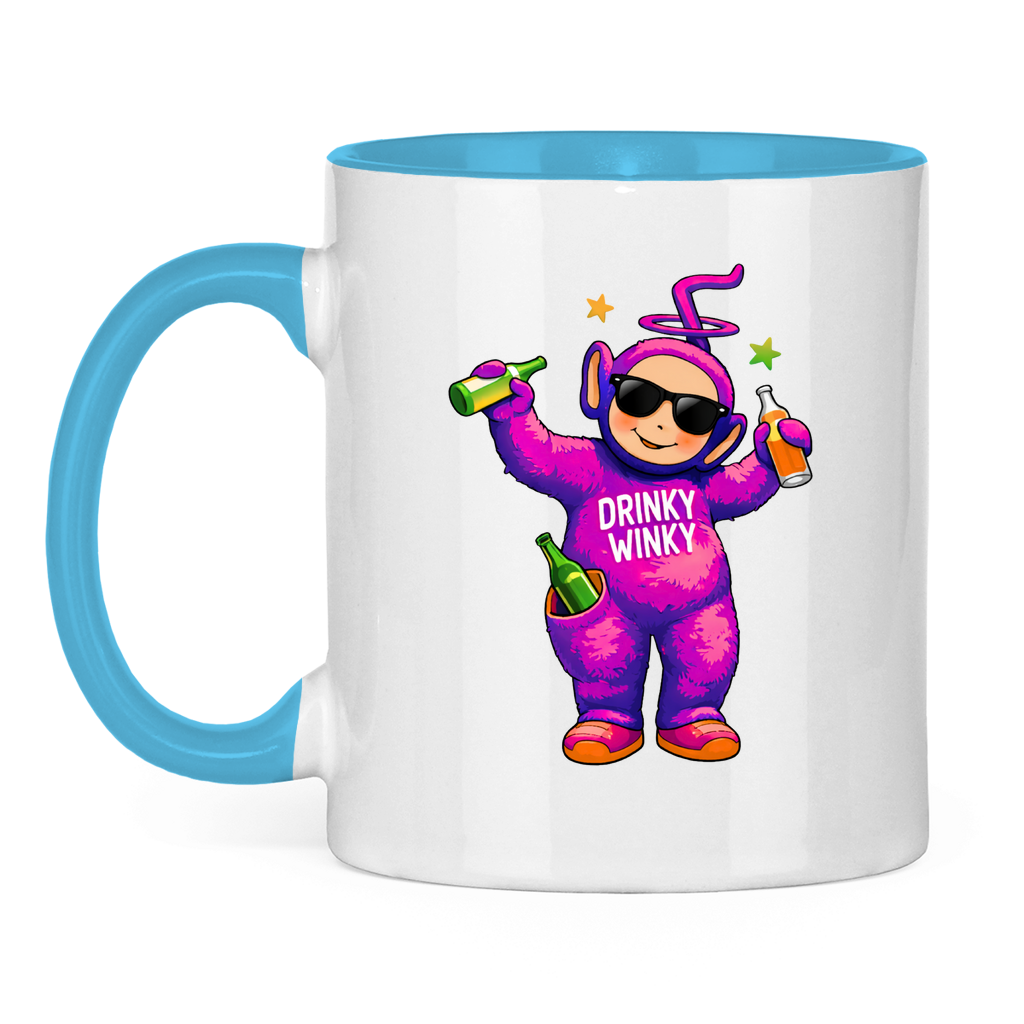 Drinky Winky Lila | Zweifarbige Tasse — (Hell)Blau/Weiß