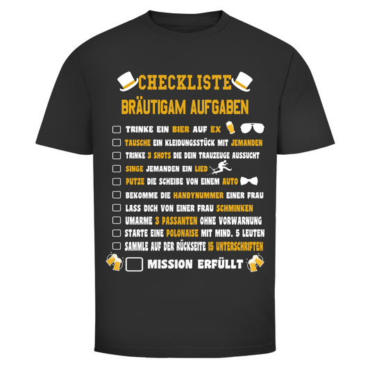T-Shirt Männer- Die legendäre JGA-Checkliste