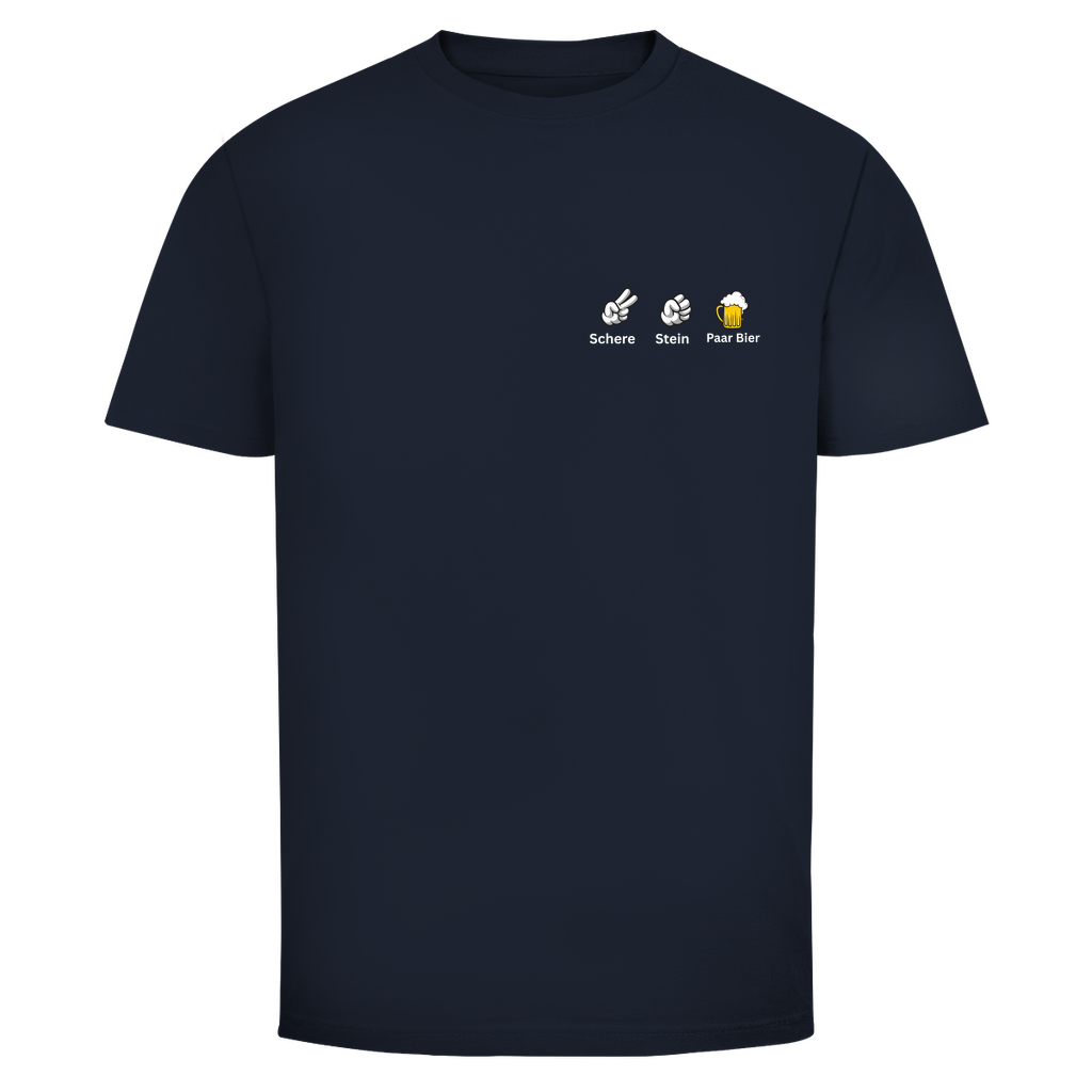 T-Shirt Männer- Schere Stein Paar Bier Minimalistisch