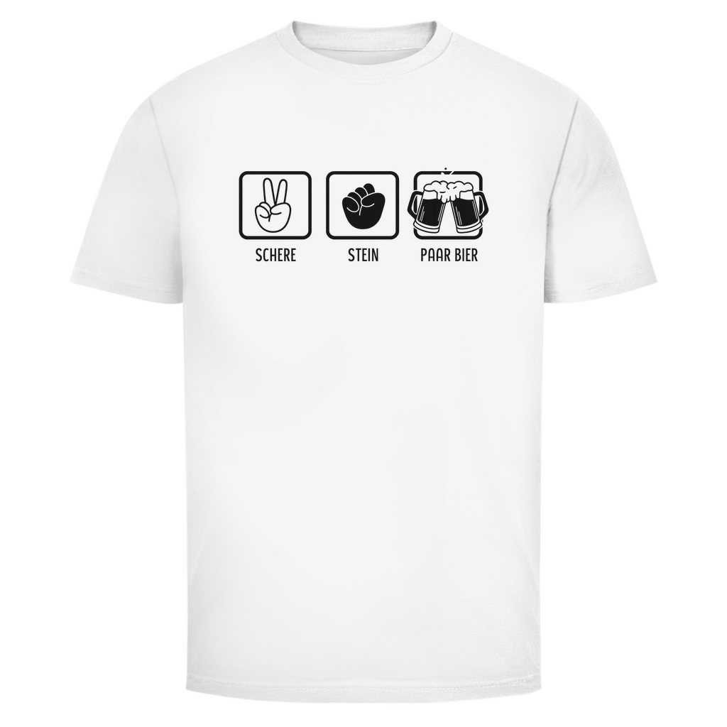 T-Shirt Männer – Schere, Stein, Paar Bier