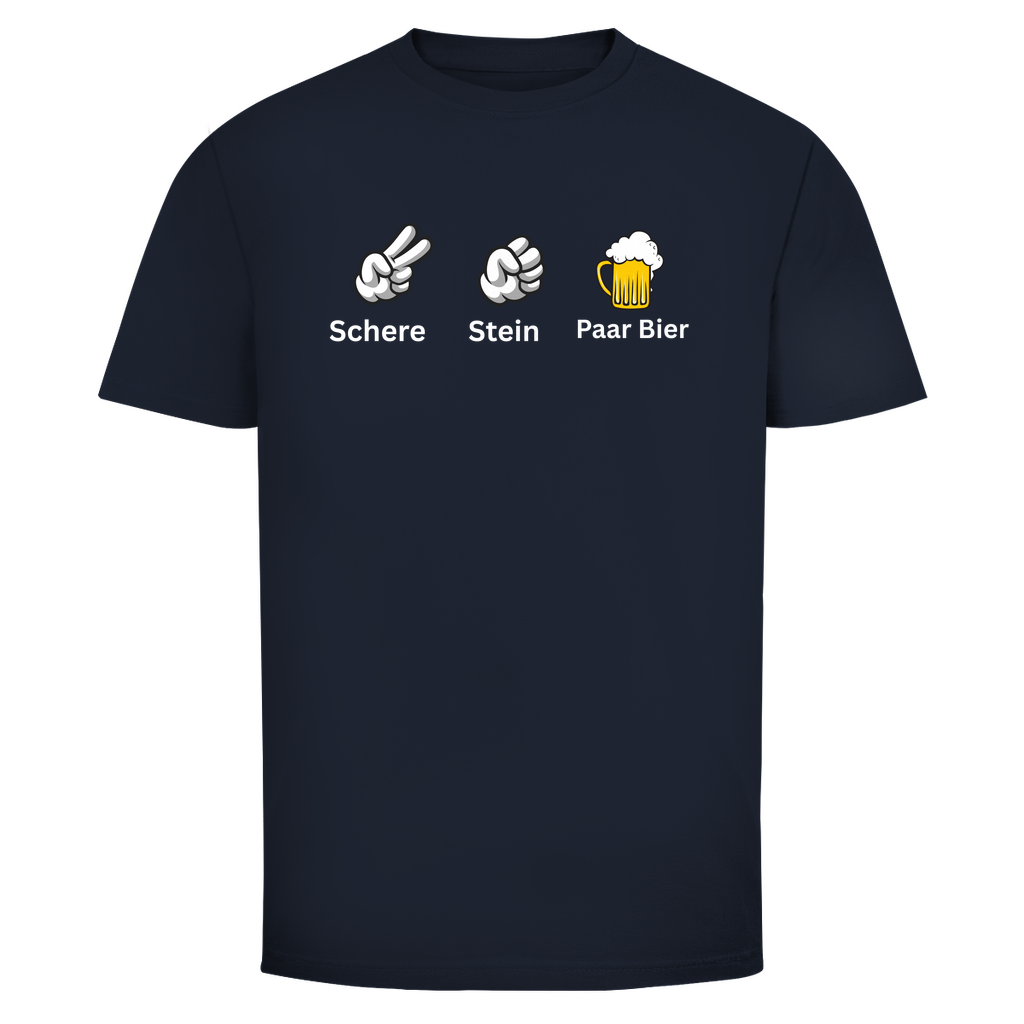 T-Shirt Männer- Schere Stein Paar Bier