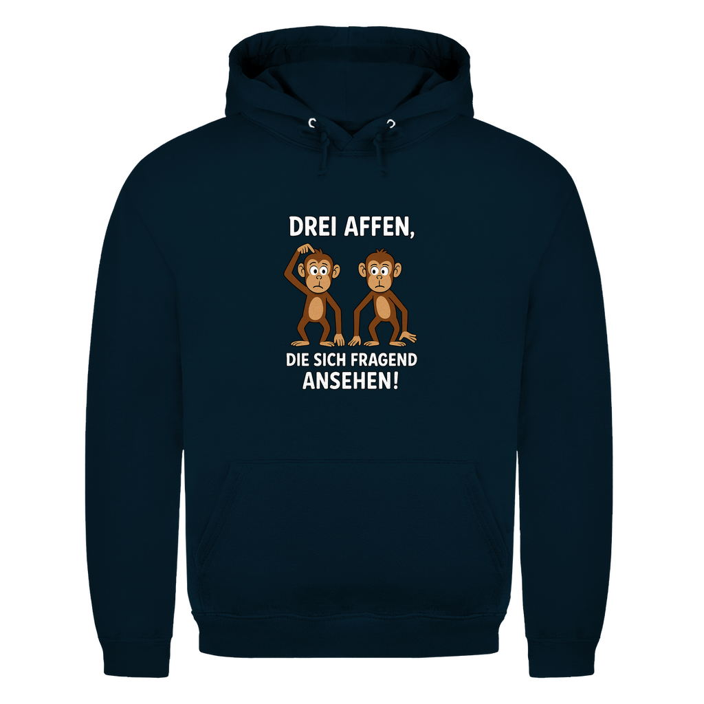 Unisex Hoodie - Drei Affen die sich fragend ansehen