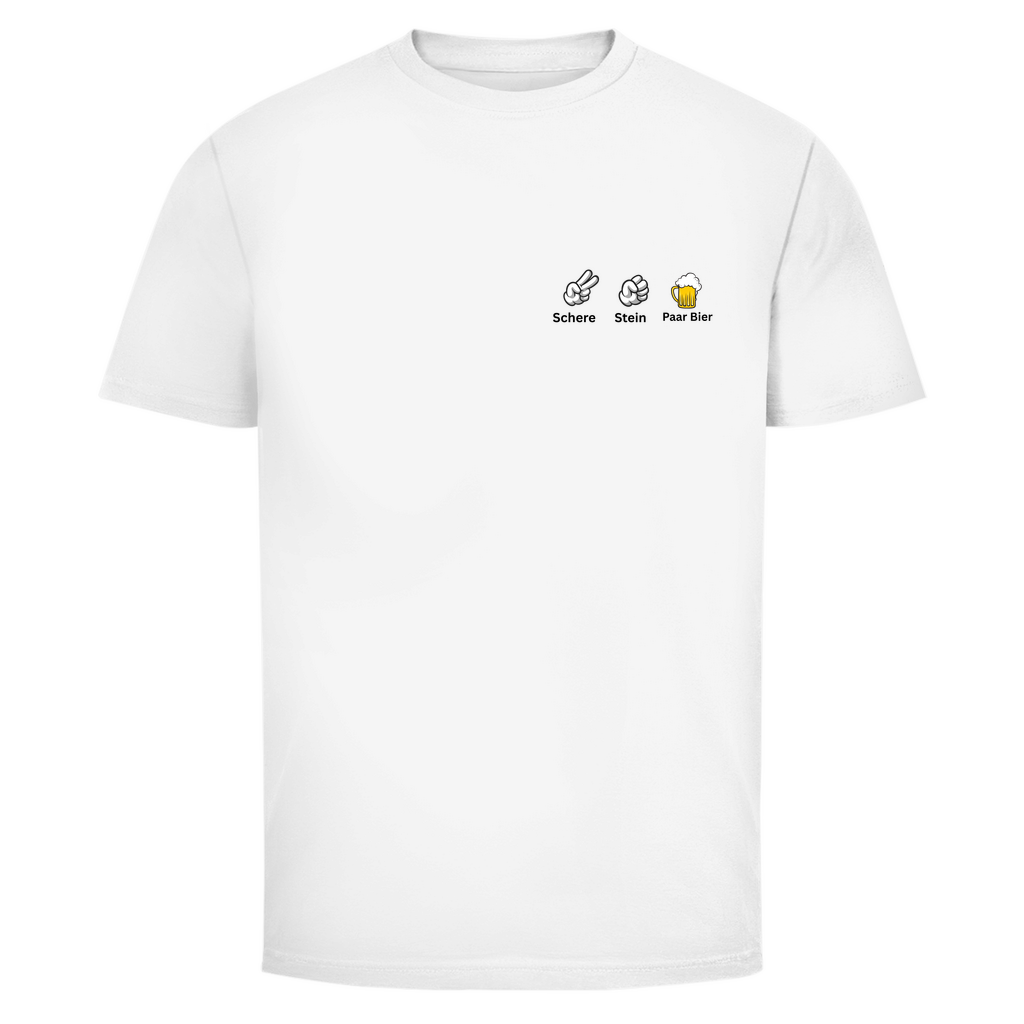 T-Shirt Männer- Schere Stein Paar Bier Minimalistisch