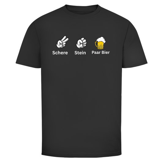 T-Shirt Männer- Schere Stein Paar Bier