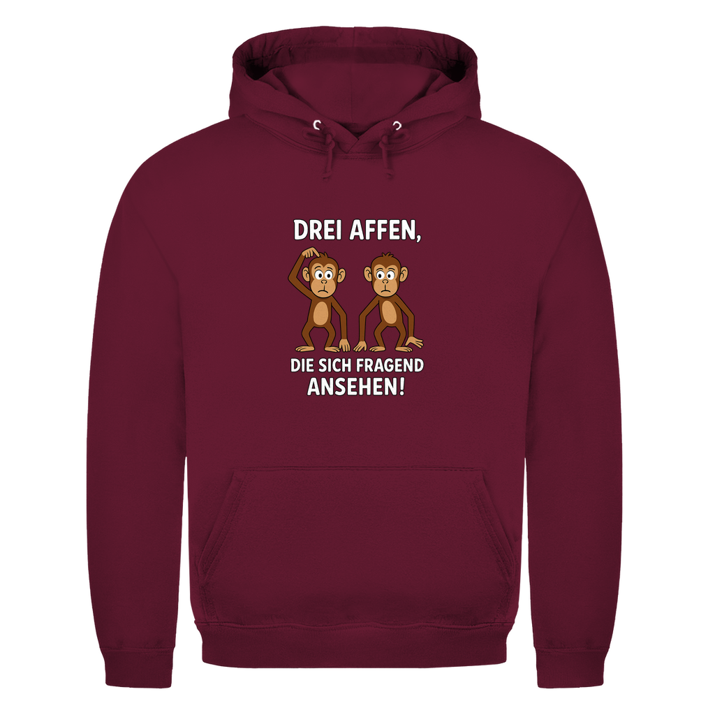 Unisex Hoodie - Drei Affen die sich fragend ansehen