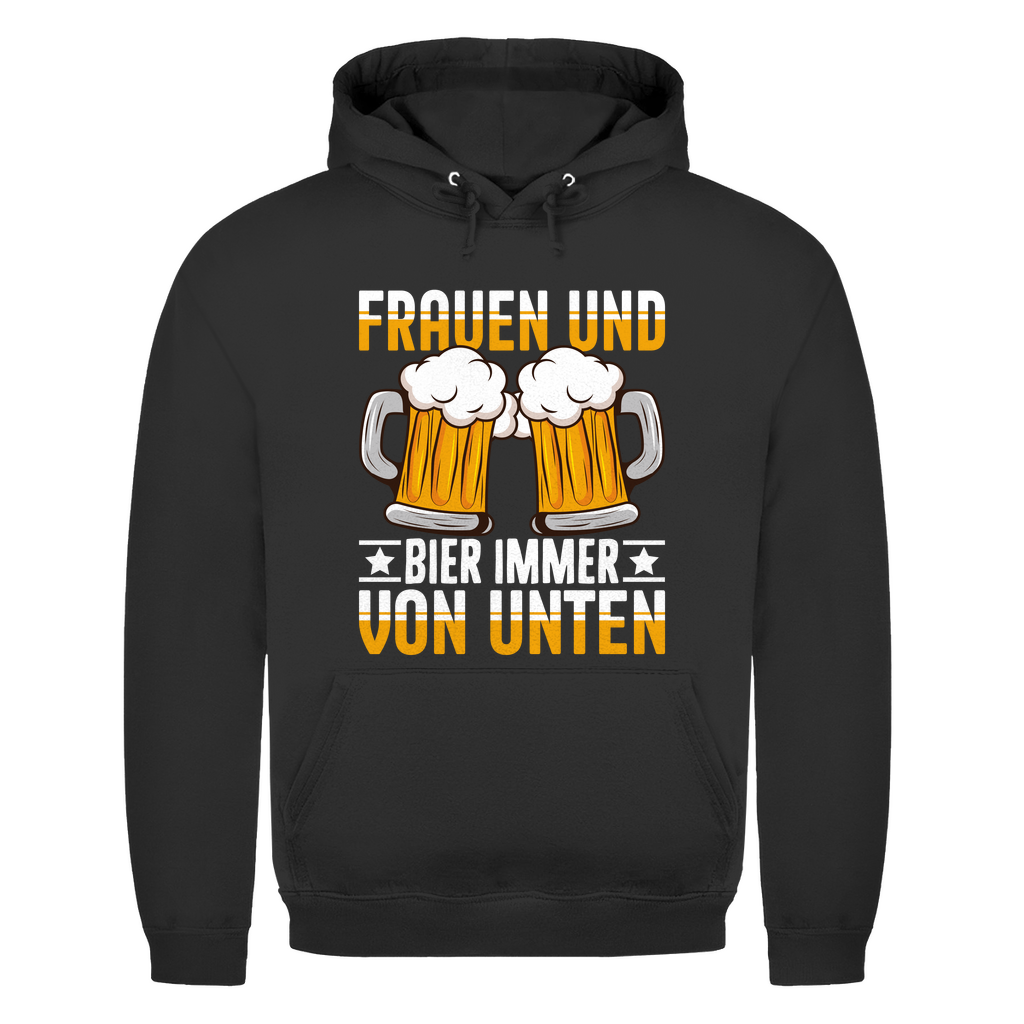Hoodie Männer- Frauen & Bier immer von unten