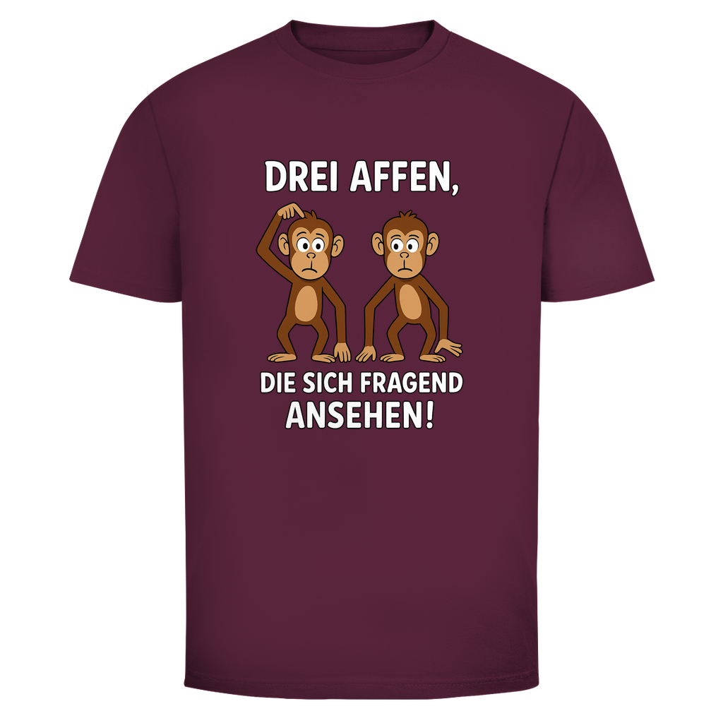 T-Shirt Männer - Drei Affen die sich fragend ansehen