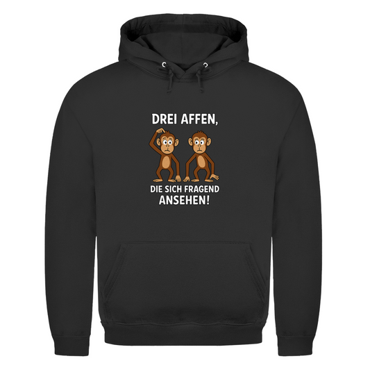Unisex Hoodie - Drei Affen die sich fragend ansehen