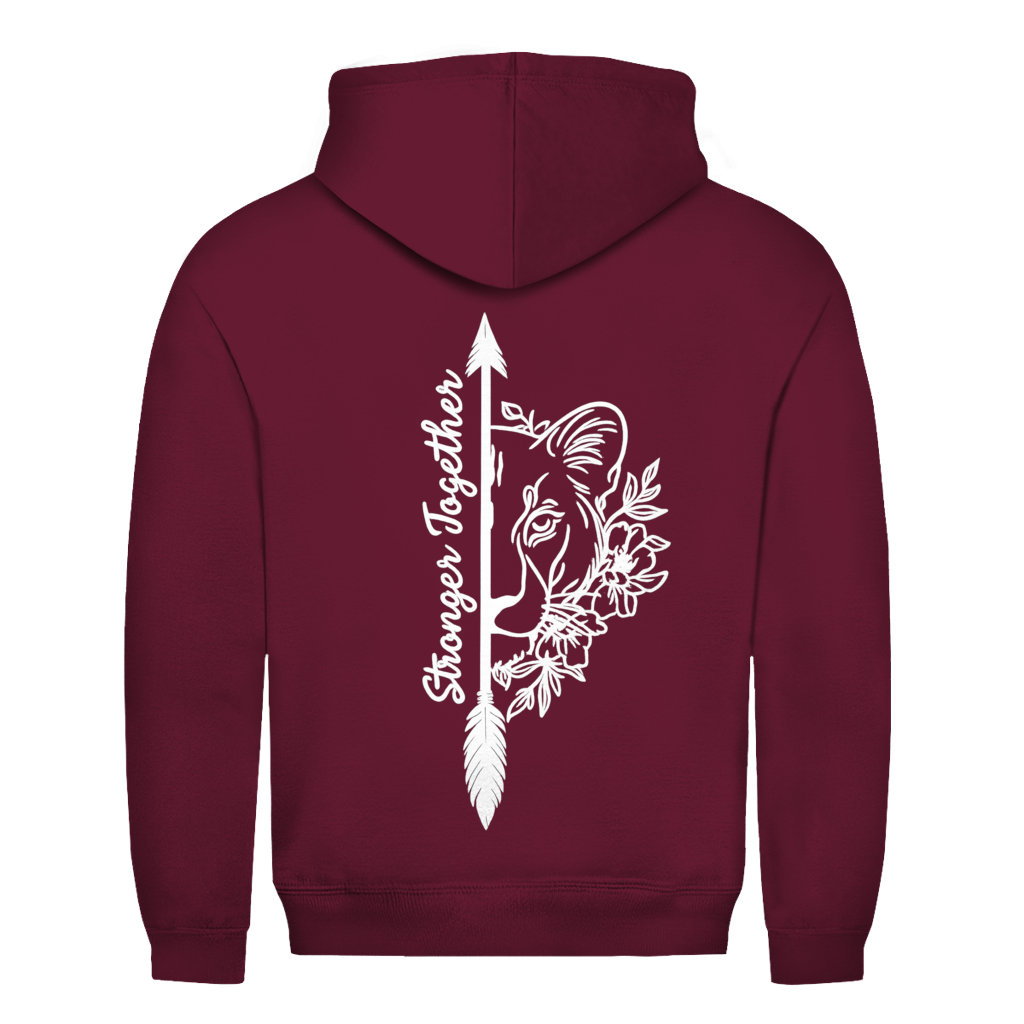 Stronger Together Löwin Rückendruck | Unisex Hoodie