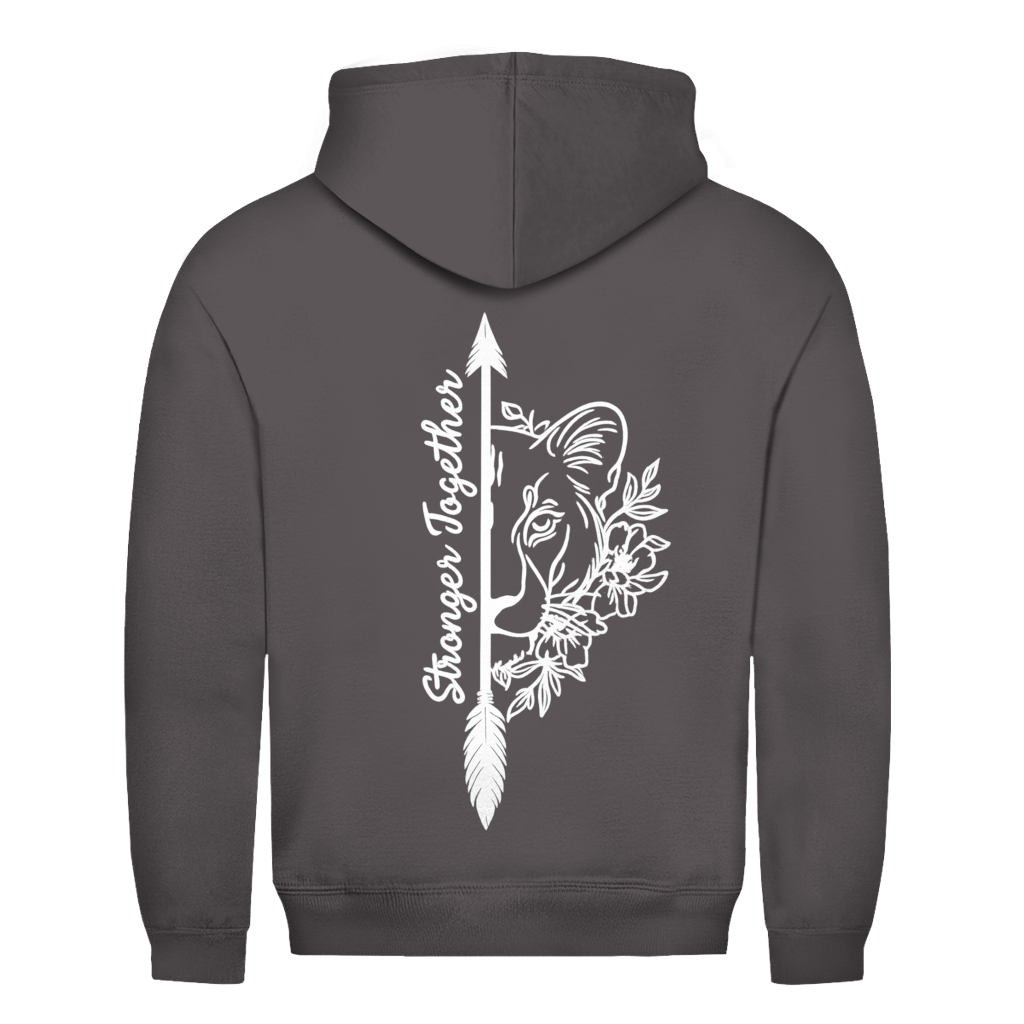 Stronger Together Löwin Rückendruck | Unisex Hoodie