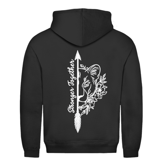 Stronger Together Löwin Rückendruck | Unisex Hoodie