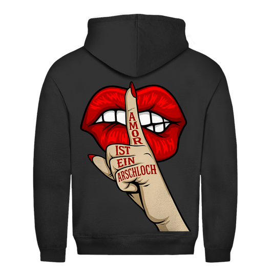 Amor ist ein Arschloch Rückendruck | Unsiex Hoodie