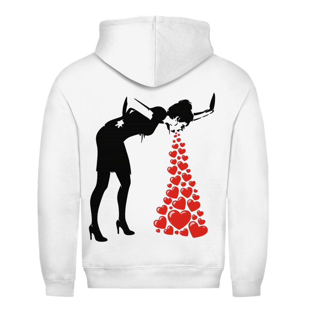 Herzen kotzen Rückendruck | Unisex Hoodie