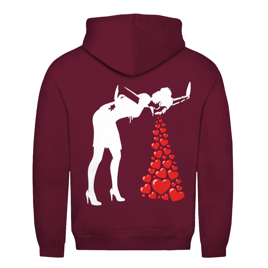 Herzen kotzen Rückendruck | Unisex Hoodie
