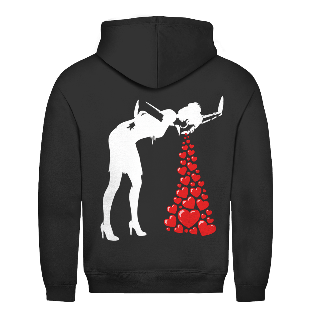 Herzen kotzen Rückendruck | Unisex Hoodie