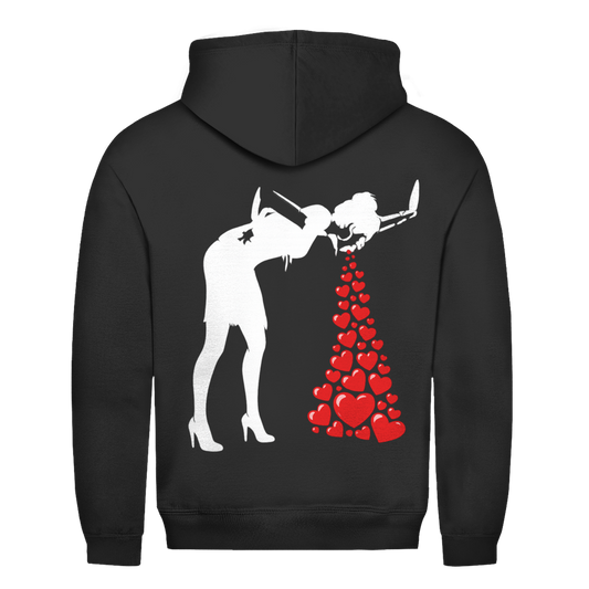 Herzen kotzen Rückendruck | Unisex Hoodie