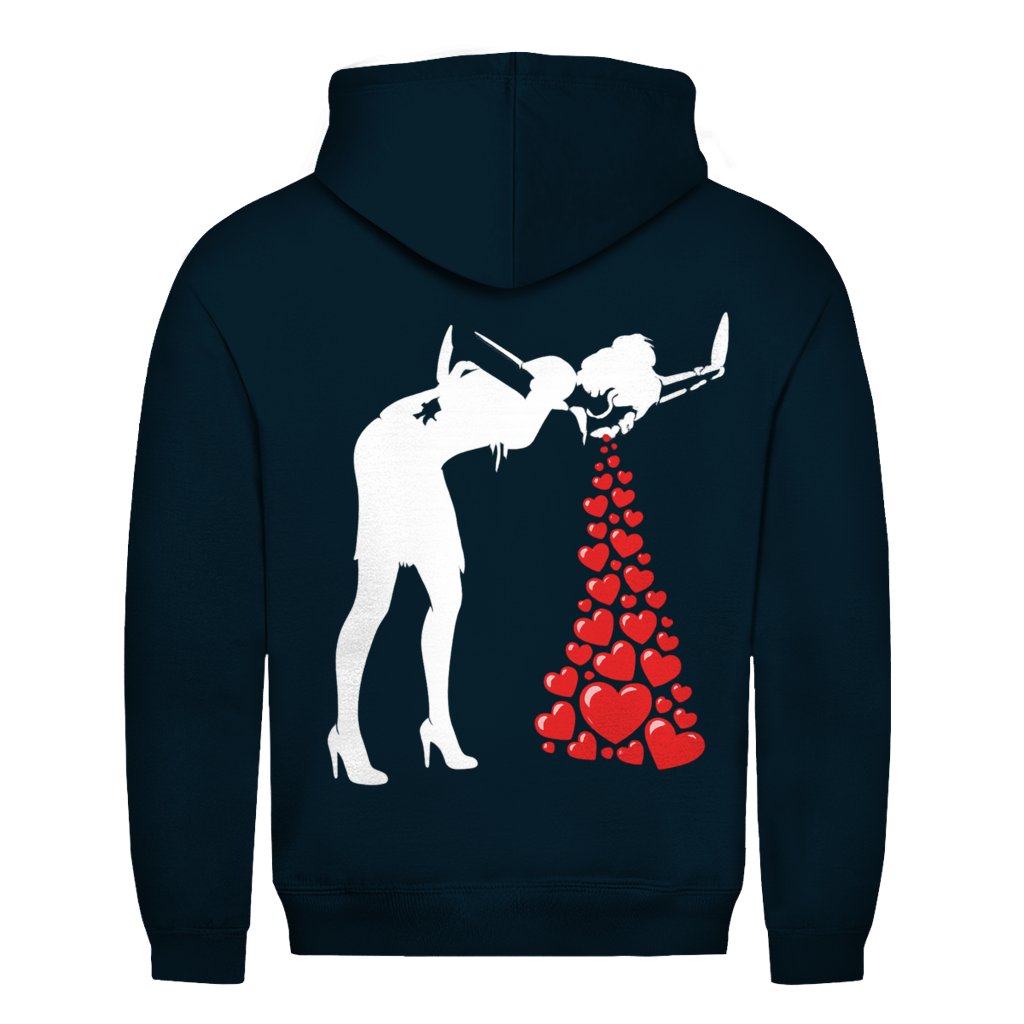 Herzen kotzen Rückendruck | Unisex Hoodie