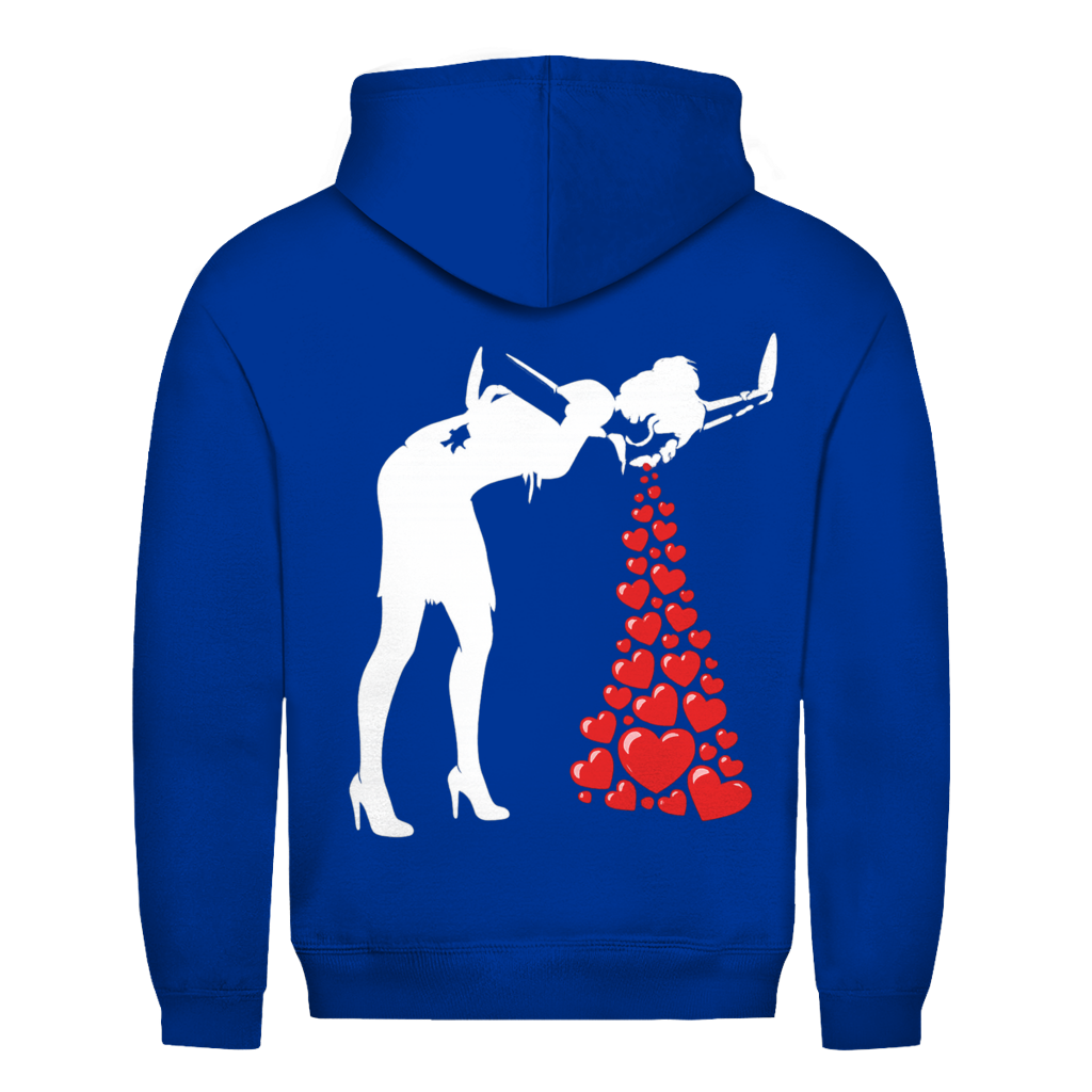 Herzen kotzen Rückendruck | Unisex Hoodie