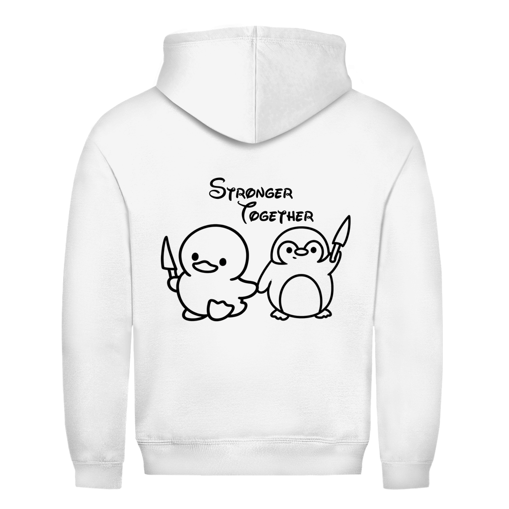 Stronger Together Ente & Pinguin Rückendruck | Unisex Hoodie