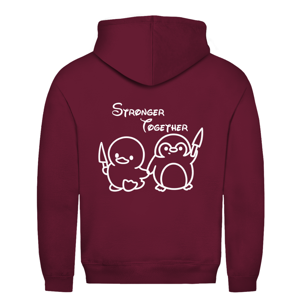 Stronger Together Ente & Pinguin Rückendruck | Unisex Hoodie