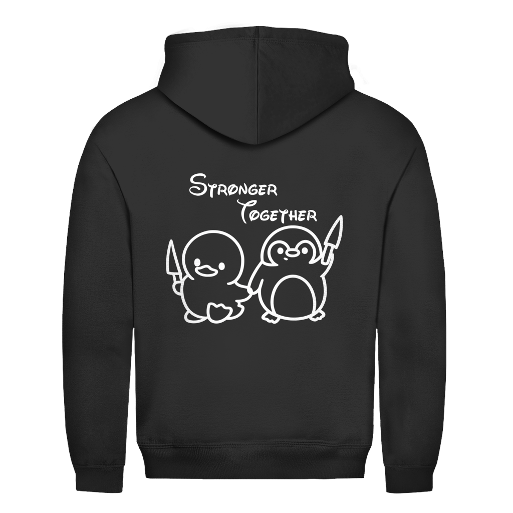 Stronger Together Ente & Pinguin Rückendruck | Unisex Hoodie