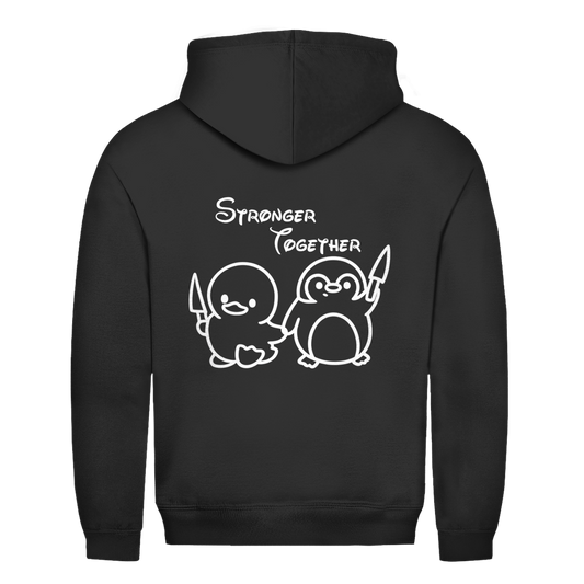 Stronger Together Ente & Pinguin Rückendruck | Unisex Hoodie