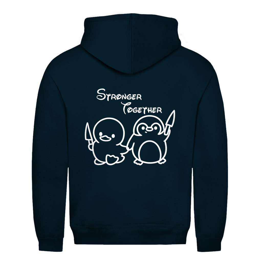 Stronger Together Ente & Pinguin Rückendruck | Unisex Hoodie