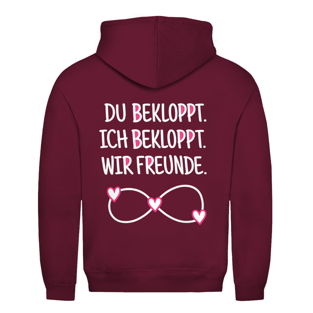 Du bekloppt. Ich bekloppt. Rückendruck | Unisex Hoodie