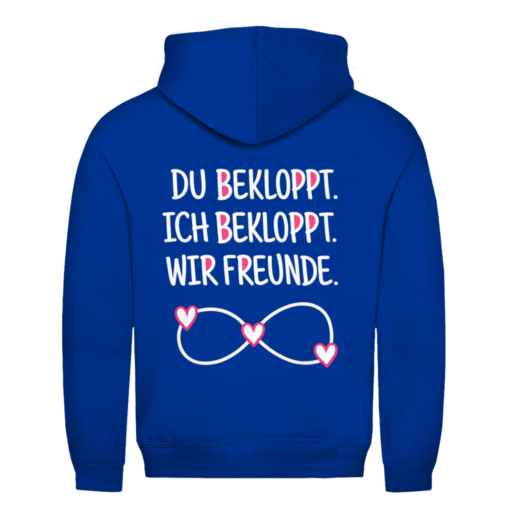 Du bekloppt. Ich bekloppt. Rückendruck | Unisex Hoodie