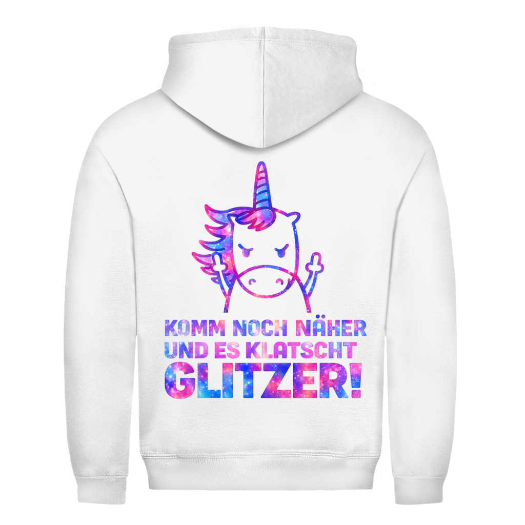 Es klatscht Glitzer! Rückendruck | Unisex Hoodie