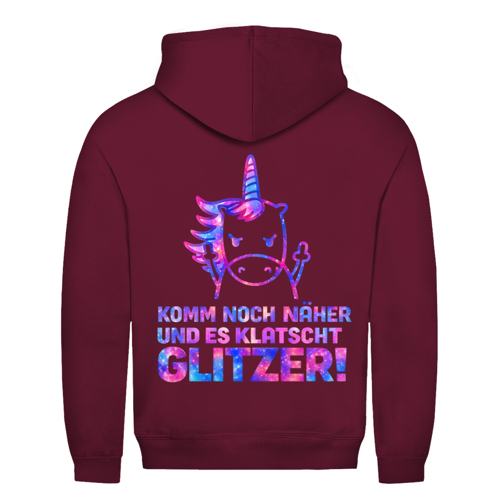 Es klatscht Glitzer! Rückendruck | Unisex Hoodie