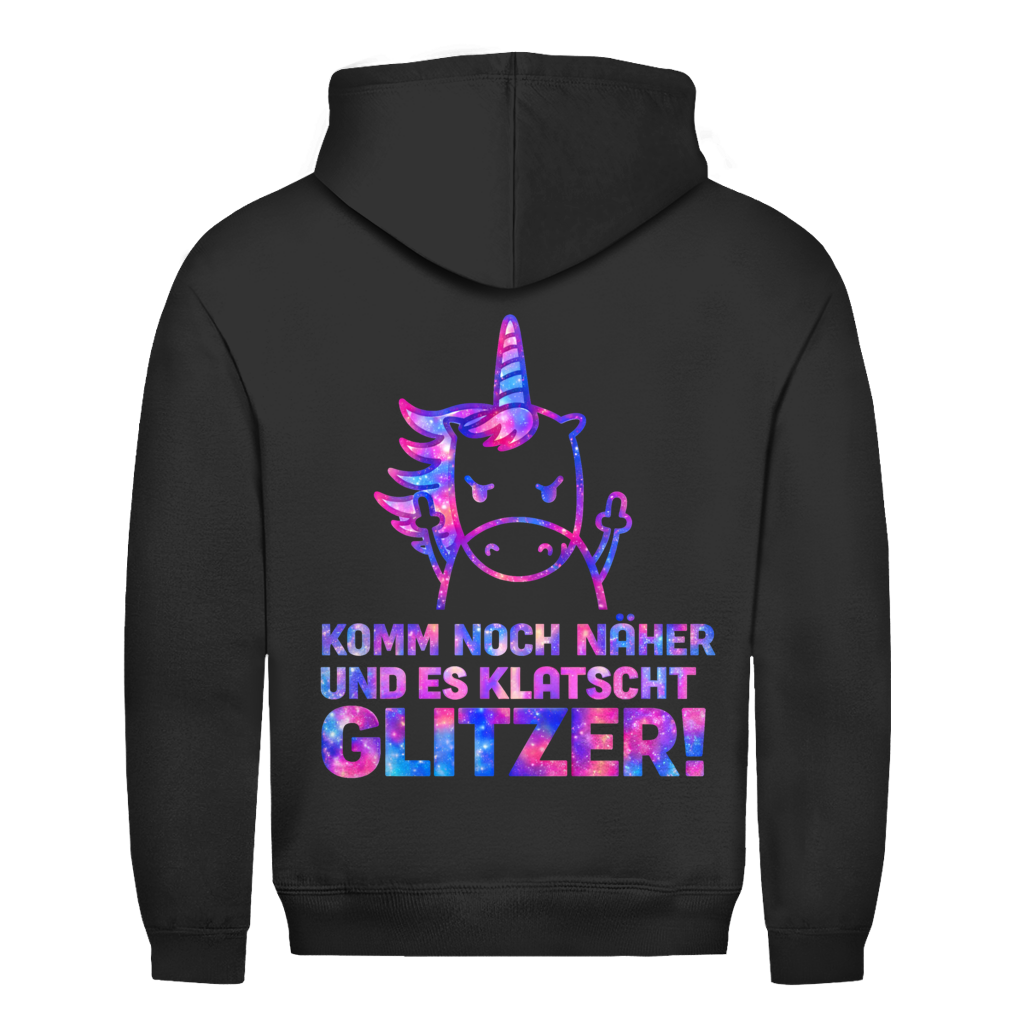 Es klatscht Glitzer! Rückendruck | Unisex Hoodie