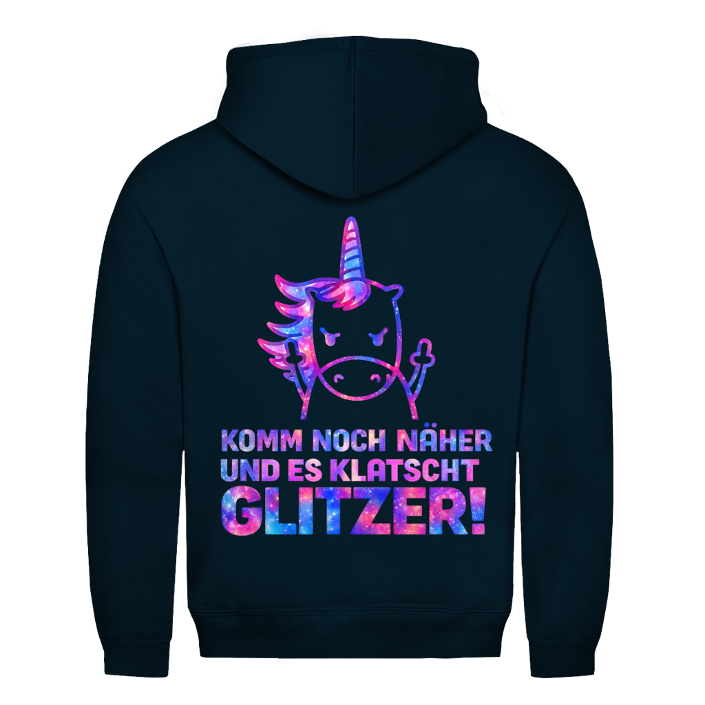 Es klatscht Glitzer! Rückendruck | Unisex Hoodie