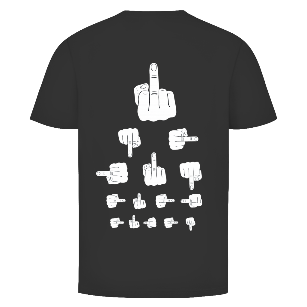 Mittelfinger Sehtest  Rückendruck | Unisex  T-Shirt