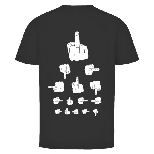 Mittelfinger Sehtest  Rückendruck | Unisex  T-Shirt
