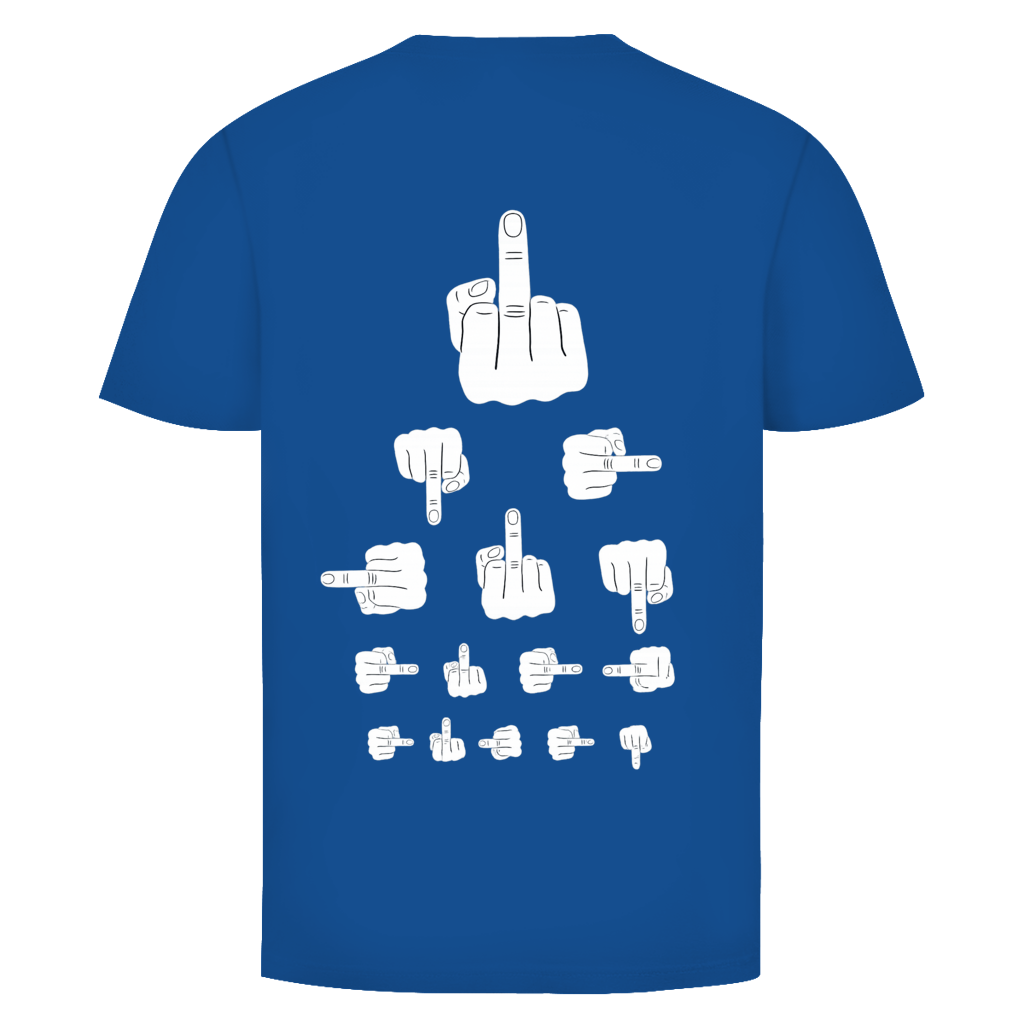Mittelfinger Sehtest  Rückendruck | Unisex  T-Shirt