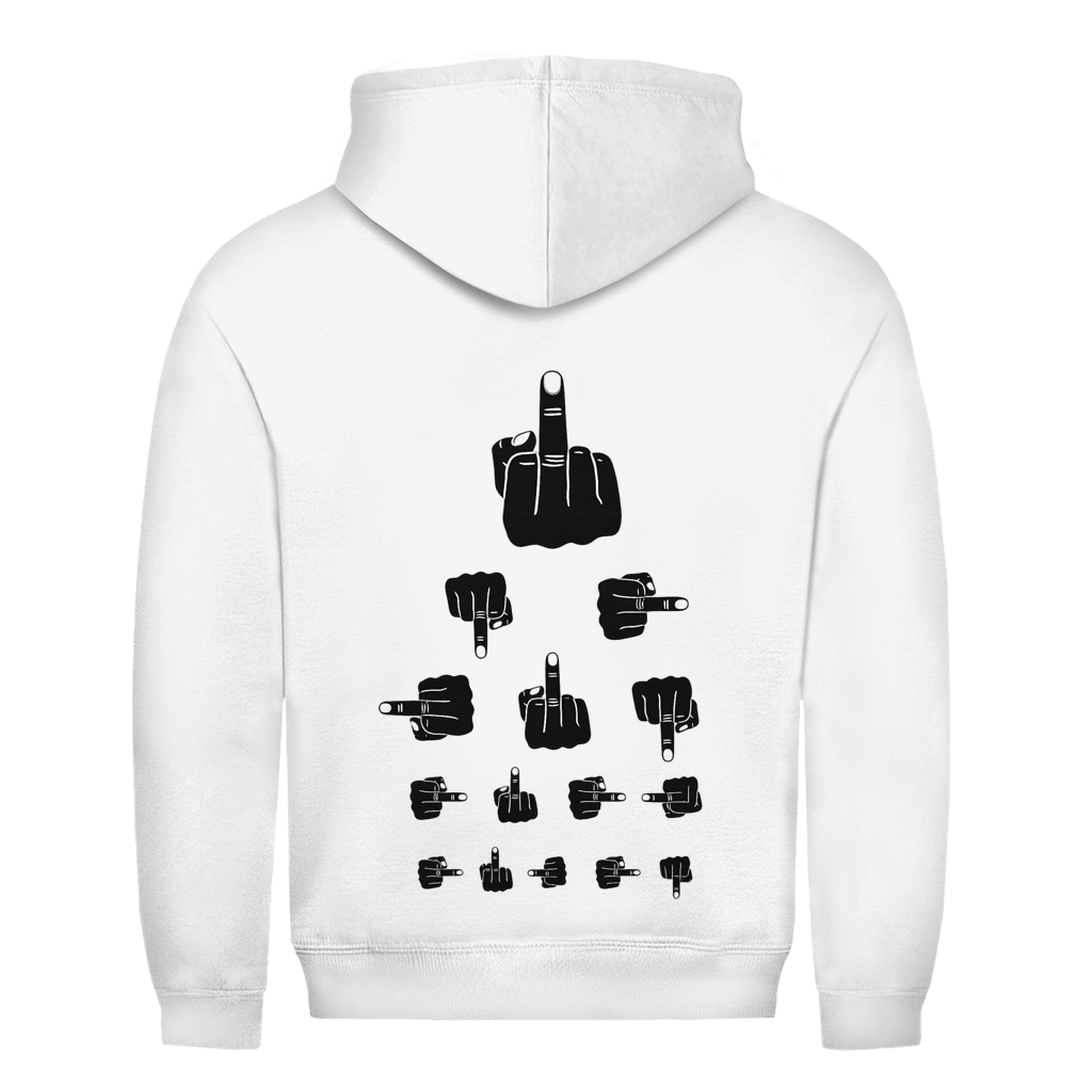 Mittelfinger Sehtest Rückendruck | Unisex  Hoodie