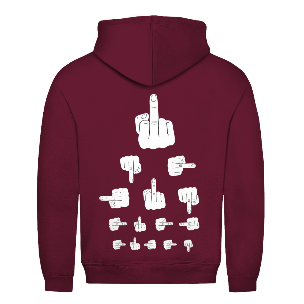 Mittelfinger Sehtest Rückendruck | Unisex  Hoodie