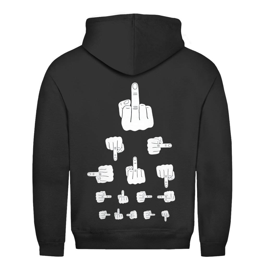 Mittelfinger Sehtest Rückendruck | Unisex  Hoodie