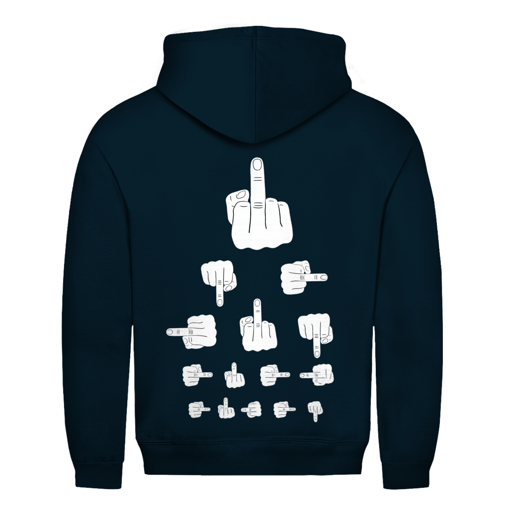 Mittelfinger Sehtest Rückendruck | Unisex  Hoodie