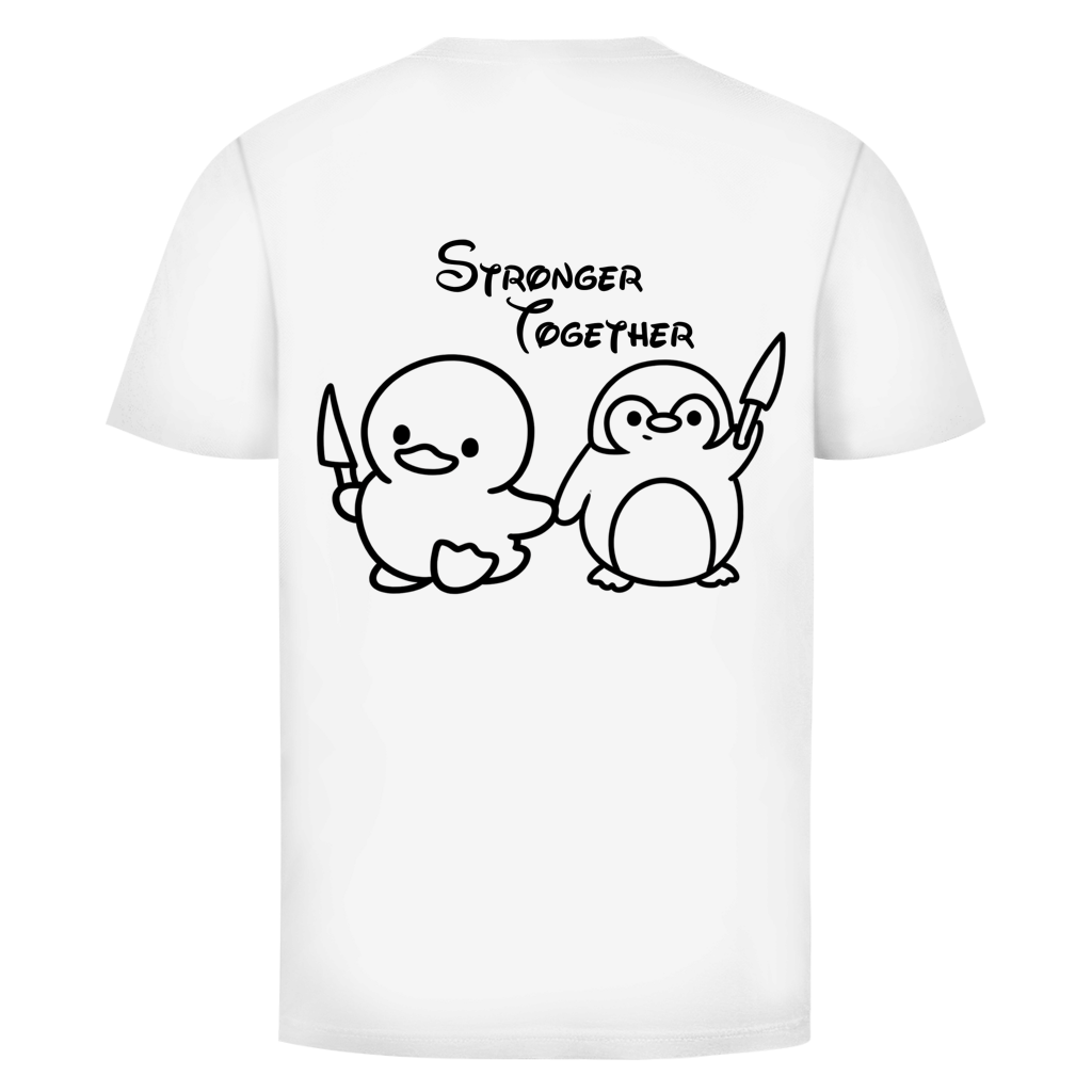 Stronger Together Ente & Pinguin Rückendruck  | Unisex T-Shirt