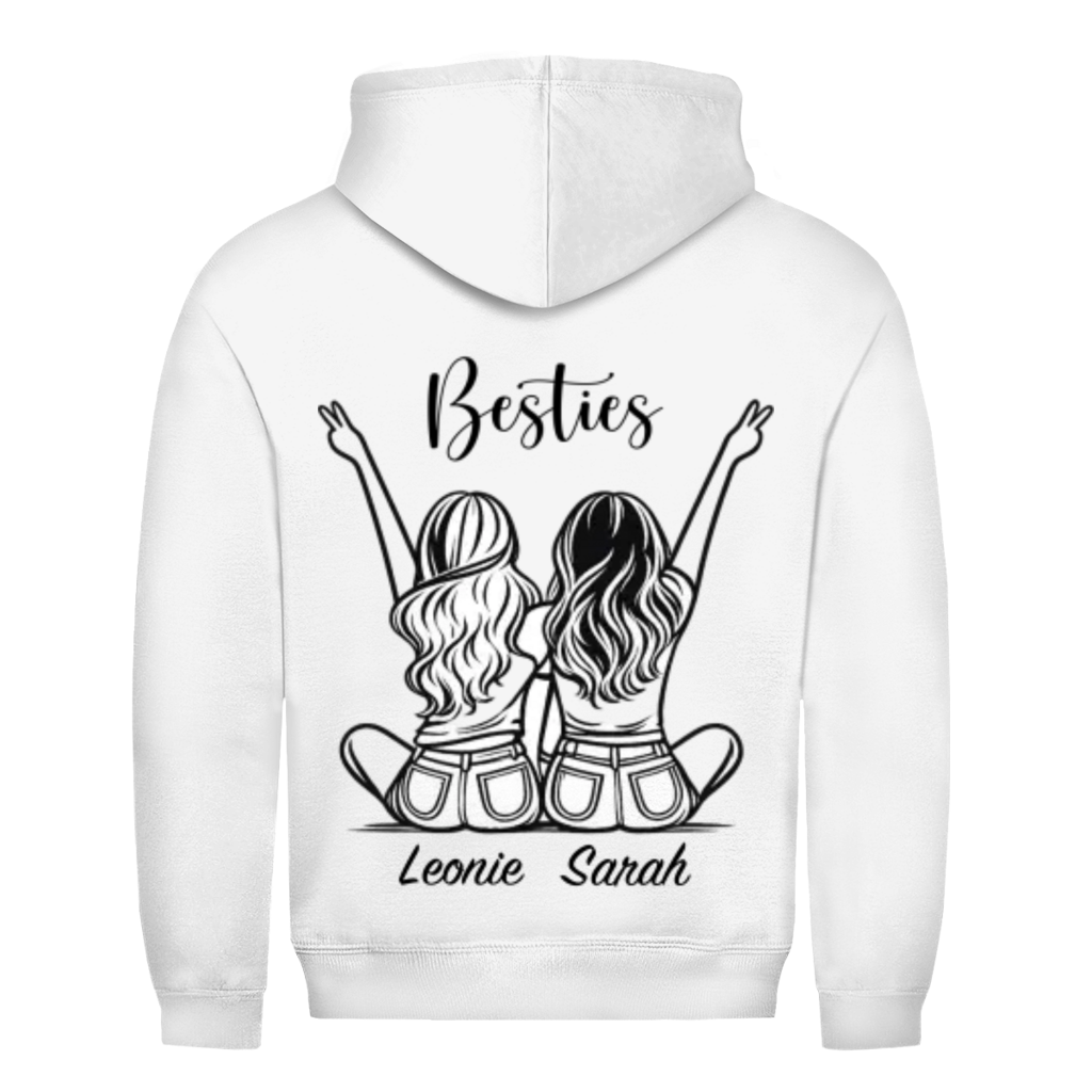 Bestie Girls Rückendruck personalisiert mit Namen | Unisex Hoodie