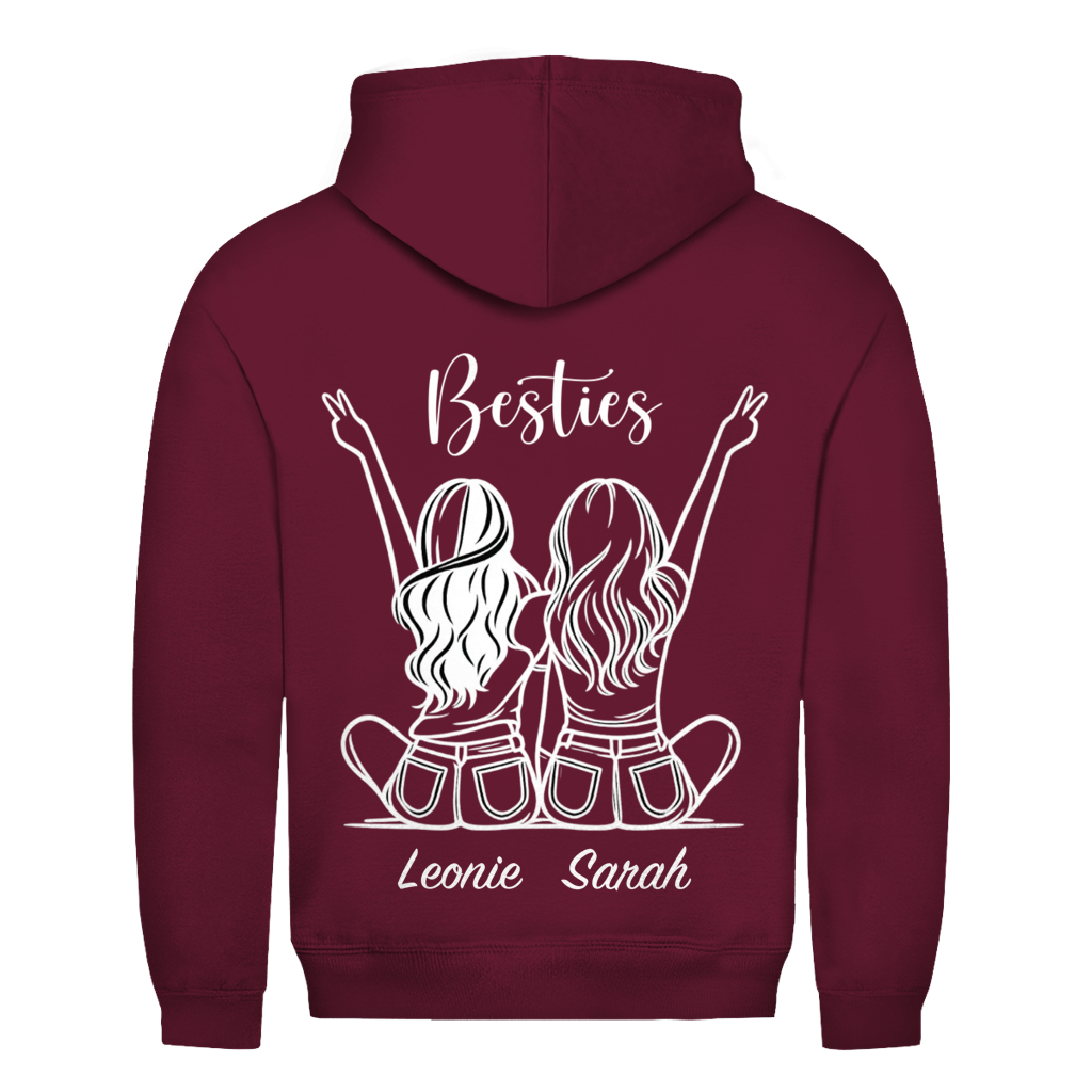 Bestie Girls Rückendruck personalisiert mit Namen | Unisex Hoodie