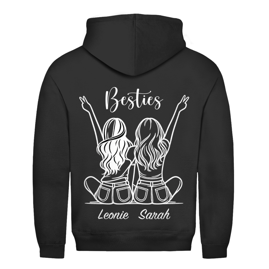 Bestie Girls Rückendruck personalisiert mit Namen | Unisex Hoodie