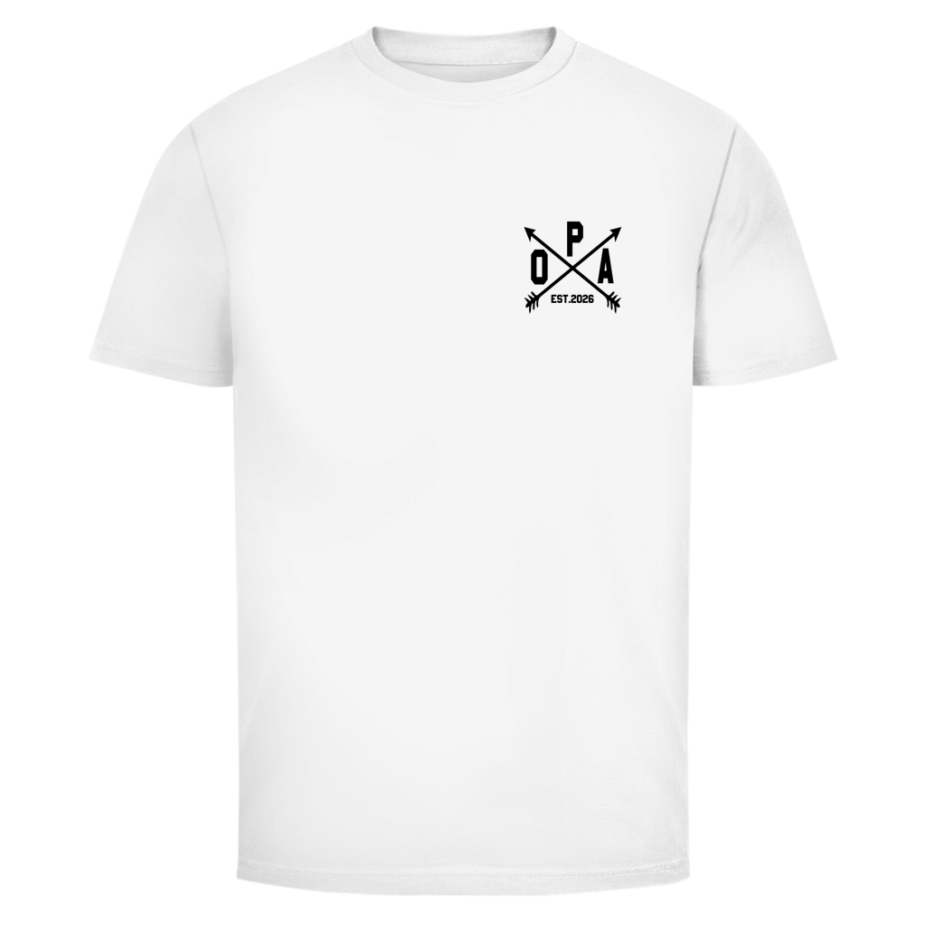 Opa Est. Brustdruck personalisiert mit Namen & Datum | Unisex T-Shirt